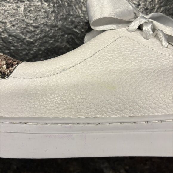 Patricia Green A Mano Lace Up Sneakers White & Snake Skin Ribbon Laces Size 7 - Picture 10 of 11
